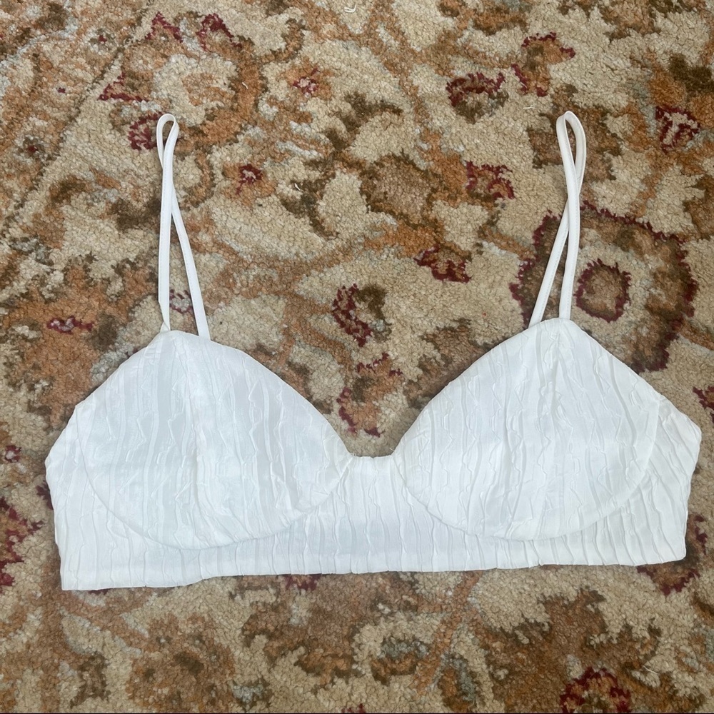 Princess Polly White Textured Bralette 2
